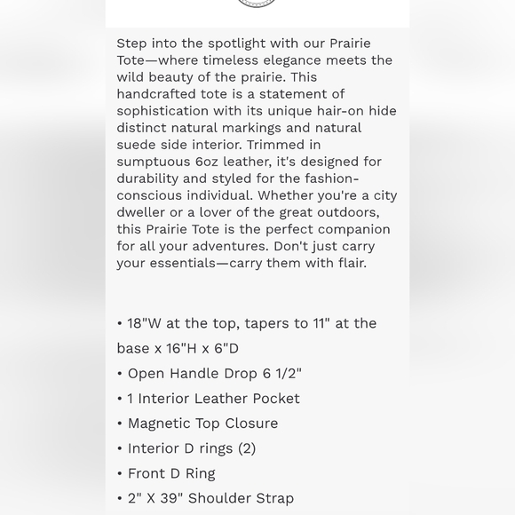 NEW Holy Cow Couture Prairie Tote - Picture 7 of 7